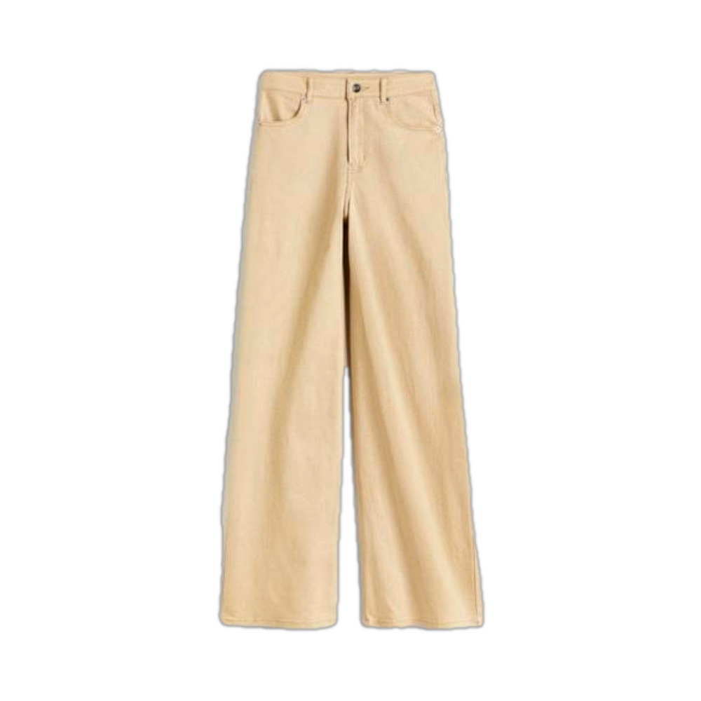 Wide-leg Twill Pants
